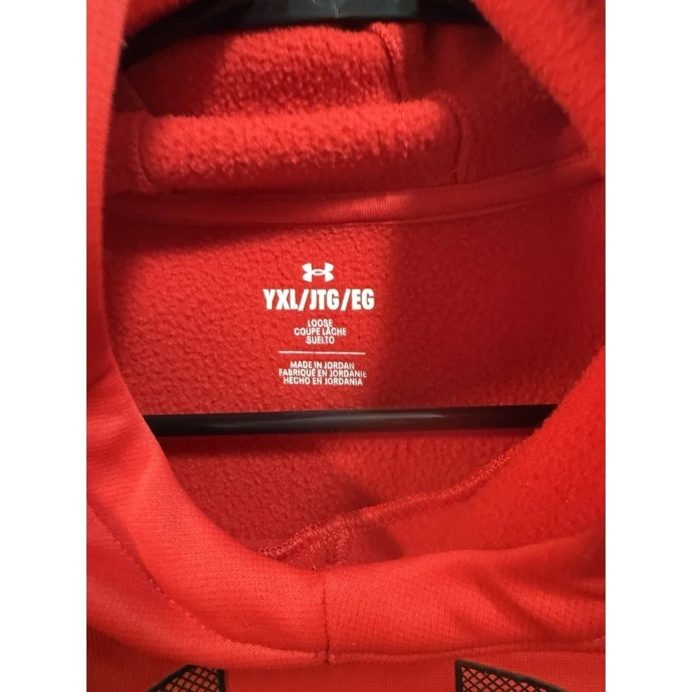 Under‎ Armour Pullover Hoodie Sweatshirt Size Youth XL Loose Fit Active Red